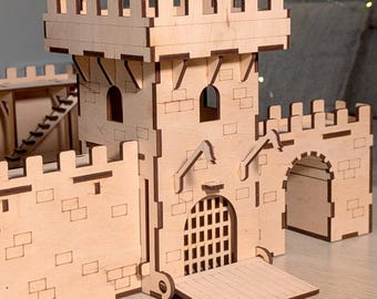 Main Gain of the Castle - Laser Cut File, Fortress tower Vector pattern