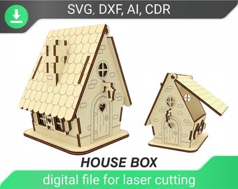house box svg laser cut files glowforge christmas dxf files for laser pattern glowfogre house dxf cnc plan christmas house plywood , cnc dxf