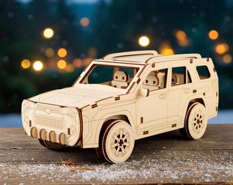Holzautomodell - Laserschnittplan, digitale Vektordatei für Schneidemaschinen und CNC