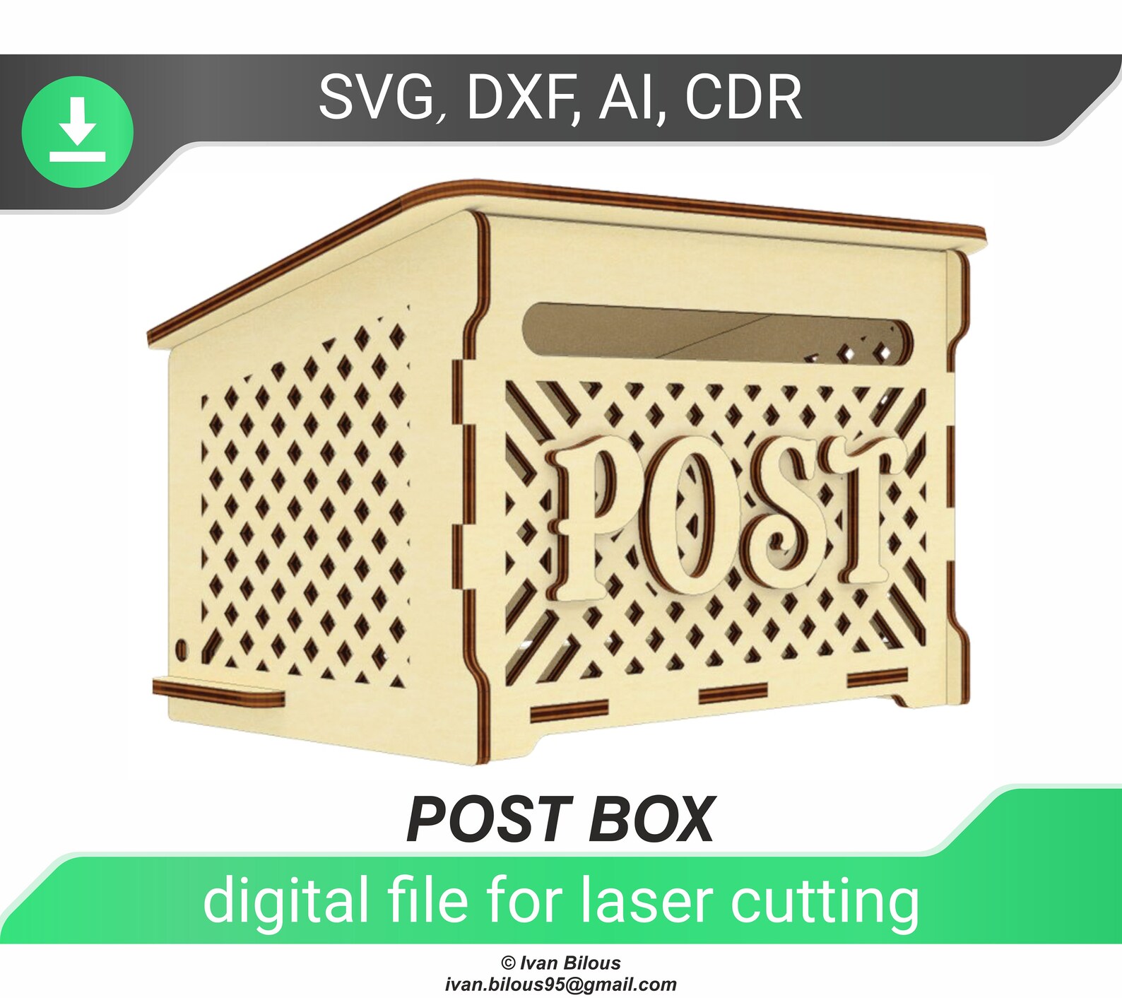 Post Mod Dxf Post Box Dxf Files for Laser Cut Files Cnc Plan Post Basket - Etsy