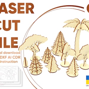 Forest - laser cut 3d design, Glowforge pattern, Christmas tree