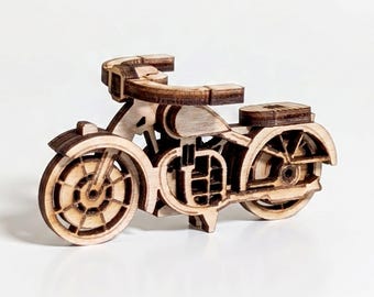 Miniatyrmotorcykel laserskuren fil, 3D-fordonsmodell SVG