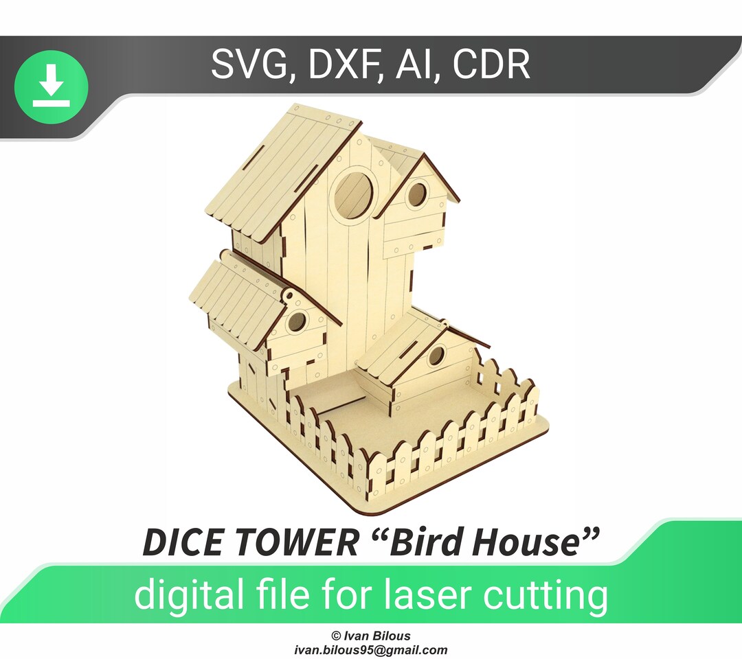 Birdhouse Dice Tower Laser Cut Files Wings Game Dice Tower Etsy