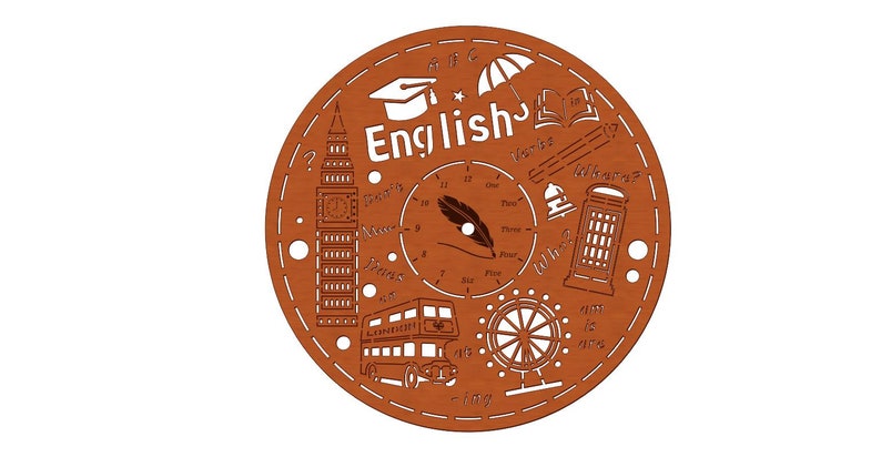 Laser file school clock face dxf files for laser cut template | Etsy