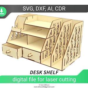 laser cut files shelf dxf template for laser files desk shelf svg cut pattern shelf book holder dxf laser model cnc plan,laser file shelf ai