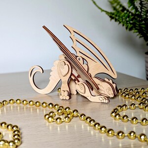 Fantasy dragon ornament design, digital cut file for holiday decorations and gifts