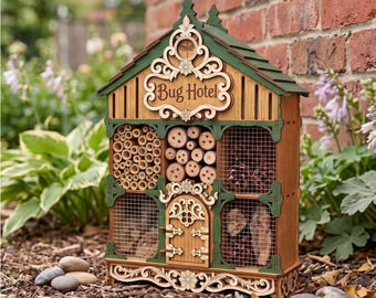 Bug Hotel Laser Cut File, Insect House Garden Decor SVG