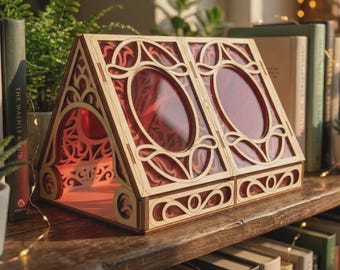 Greenhouse Book Nook Laser Cut File – Dollhouse Shelf Insert SVG Project (Digital Download)