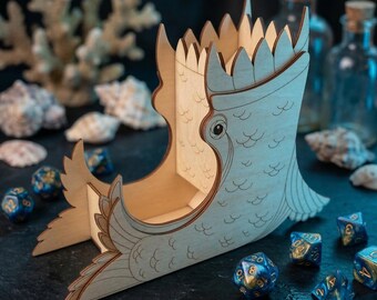 Sea Monster Dice Tower Laser Cut File, SVG Fantasy Dice Roller Template (Digital Download)
