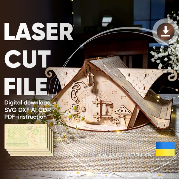 Fantasy Dollhouse - Laser Cut 3d Project, SVG DXF files for laser cutting machines