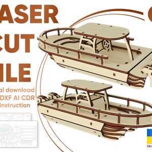 Barco de navio - Arquivo de corte a laser SVG, plano de quebra-cabeça 3D para máquinas de corte a laser