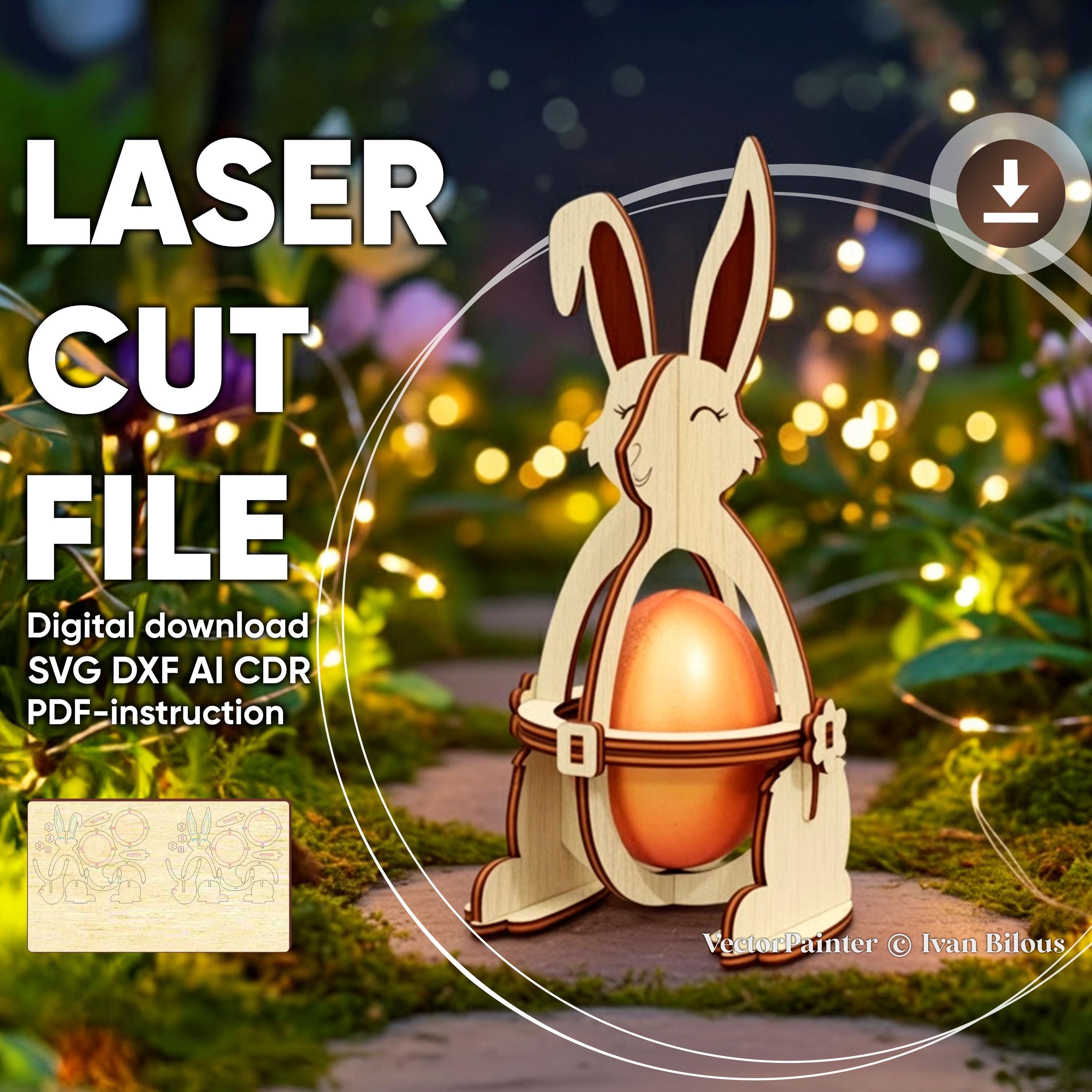 Chocolate Egg Holder - Laser Cut File, Easter Bunny SVG Template ...