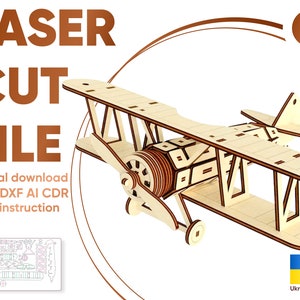 Avião - Modelo SVG de corte a laser, Planta vetorial para máquinas de corte a laser