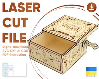 cnc plans box template laser cut box cnc wood box template dxf files for laser files cut template laser ergraved wooden stash, stash box dxf