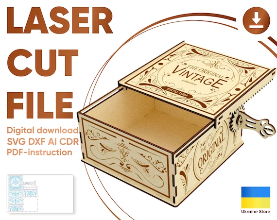 Cnc Plans Box Template Laser Cut Box Cnc Wood Box Template Dxf