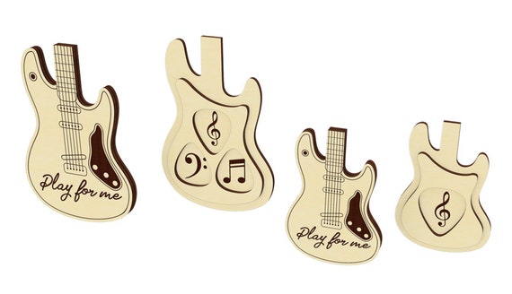 Support de boîte de plectres de guitare en fer, collecteur avec 4 pièces  différents plectres en bois, médiator pour accessoires et pièces de guitare  - AliExpress
