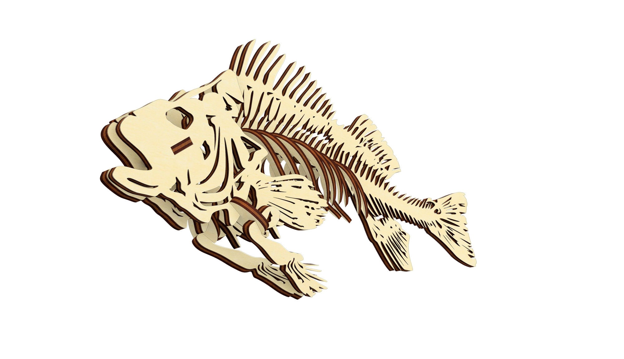 Laser Cut Fish Svg File Skeleton Laser Files Fish Etsy