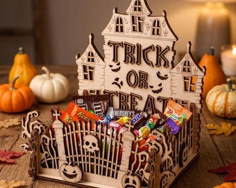 Halloween Candy Box Laser Cut File, Trick or Treat SVG