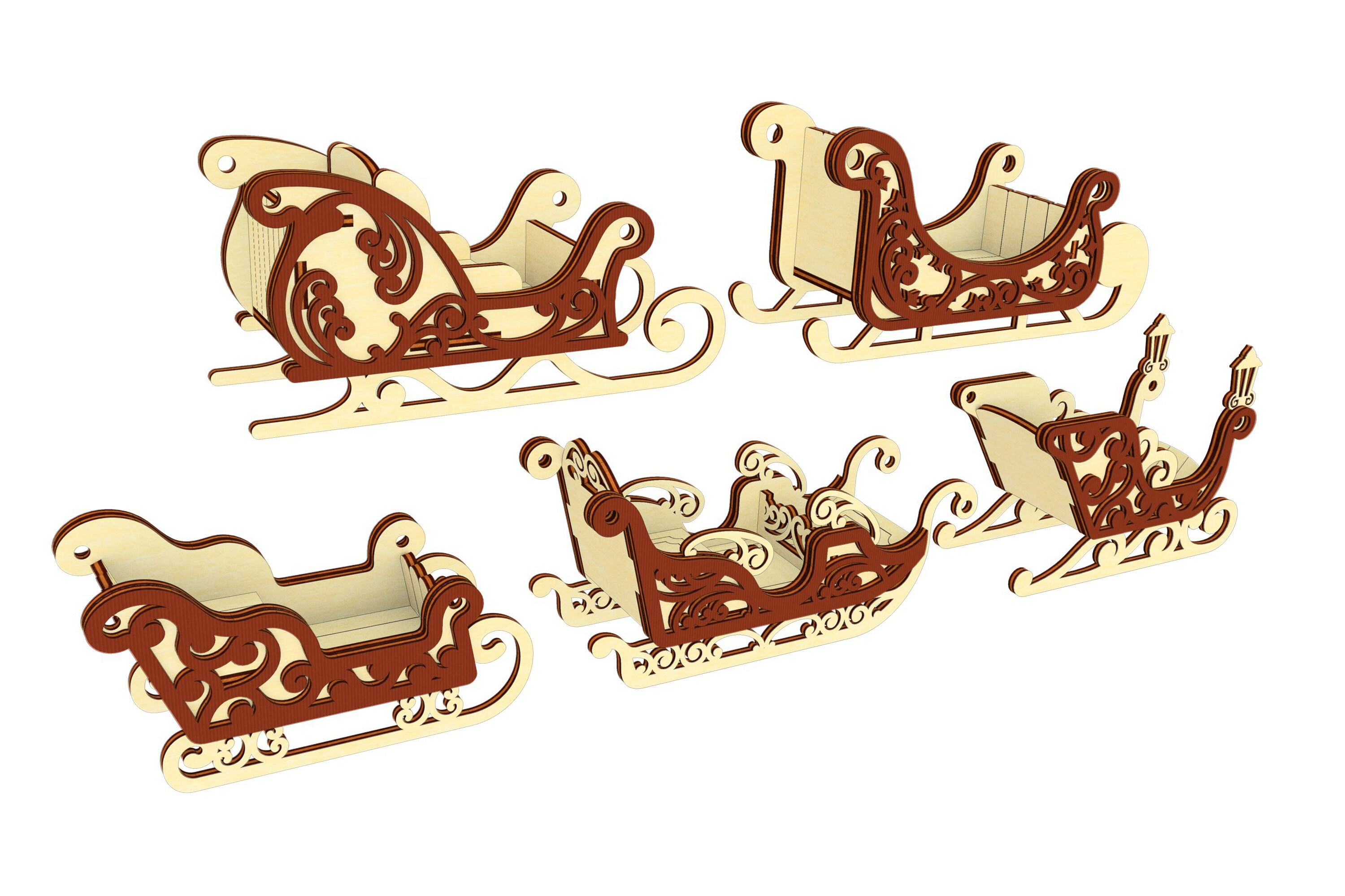 Santa Sleigh Ornaments Laser Cut File SVG Christmas Plans - Etsy Australia
