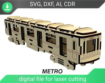 laser cut file metro dxf files for laser files subway model underground dxf train railway carriage laser cut, dxf files underground metro ai
