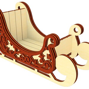 Santa Sleigh Ornaments - Laser Cut File, SVG Christmas Plan - Set of 5 ...