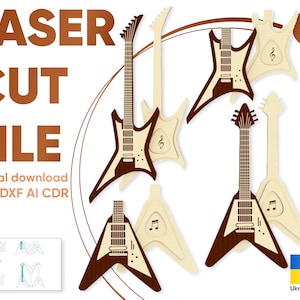 Plectrumhouder - SVG-laserbestand, plectrumhouder voor bemiddelaar, vectorvormplan gitaar voor lasersnijmachines