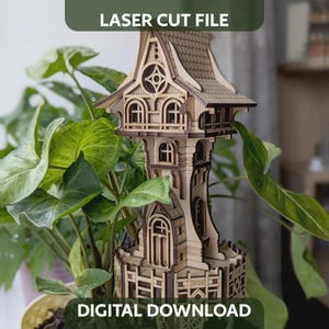 Garden Magic Tower - Laser Cut File, 3d Plywood project for Cutting Machines and Glowforge