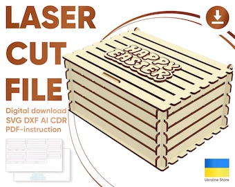 Easter box for gift - laser cut file, glowforge pattern