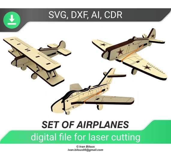 Plywood Laser Files Airplanes Dxf Files for Laser Cut Files Etsy