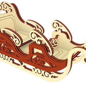 Santa Sleigh Ornaments - Laser Cut File, SVG Christmas Plan - Set of 5 ...