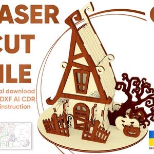 Witch House Laser Cut Files: Halloween Miniature (Digital File)