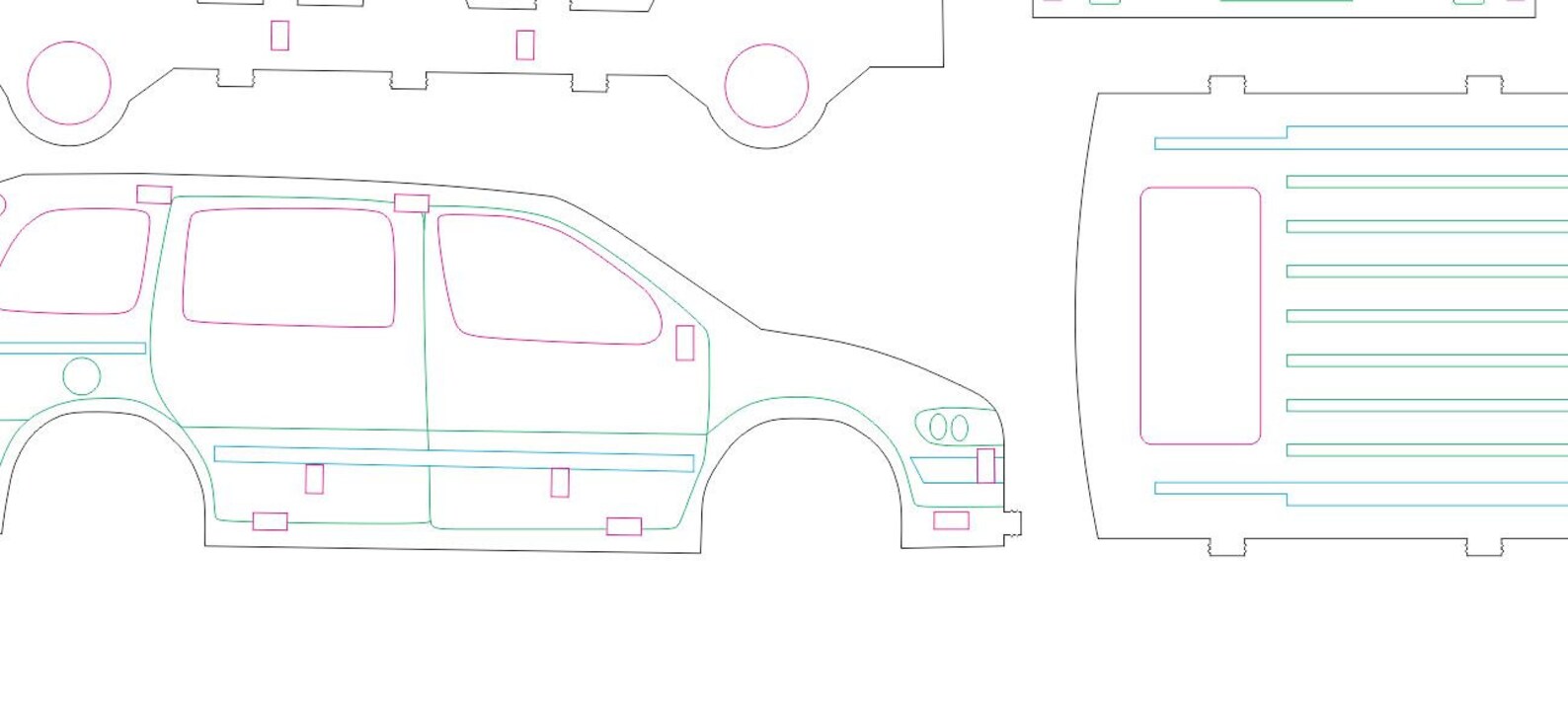 Laser cut model car dxf files for laser files plywood laser Etsy