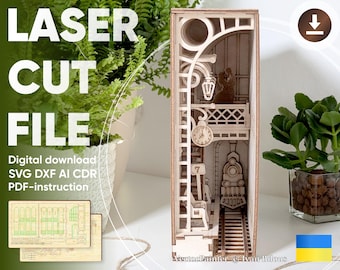 Cantinho de livros da estação ferroviária arquivo SVG cortado a