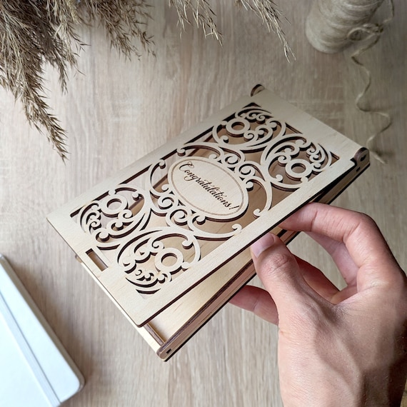 Gift envelope box - laser cut files, Money card pattern for laser cutting machines