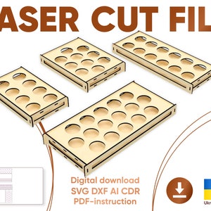 Egg holder Trays - Laser Cut Files, SVG vector plans for Cutting Machines