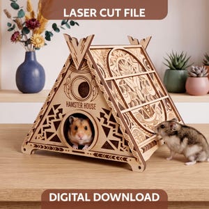Hamster Tipi House Laser Cut File, Small Pet Hideout SVG