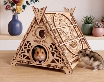 Hamster Tipi House Laser Cut File, Small Pet Hideout SVG