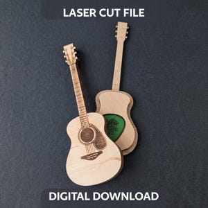 Acoustic Guitar Pick Holders - SVG Laser Cut File, Mediator Box Vector Plan