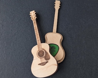 Acoustic Guitar Pick Holders - SVG Laser Cut File, Mediator Box Vector Plan
