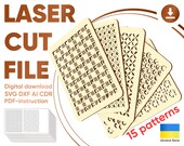 Laser cut patterns - SVG files, Set of 15 vector plans for laser projects