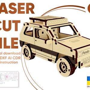 File laser 3D per auto, file digitale SVG per taglio laser di design laser 3D Glowforge, download immediato