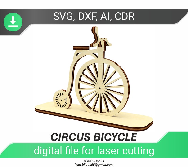 Laser cut files bicycle dxf pattern for laser files svg Etsy