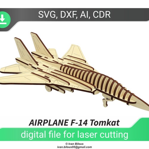 Plywood Laser Cut Airplane Dxf Files for Laser Template Svg Etsy