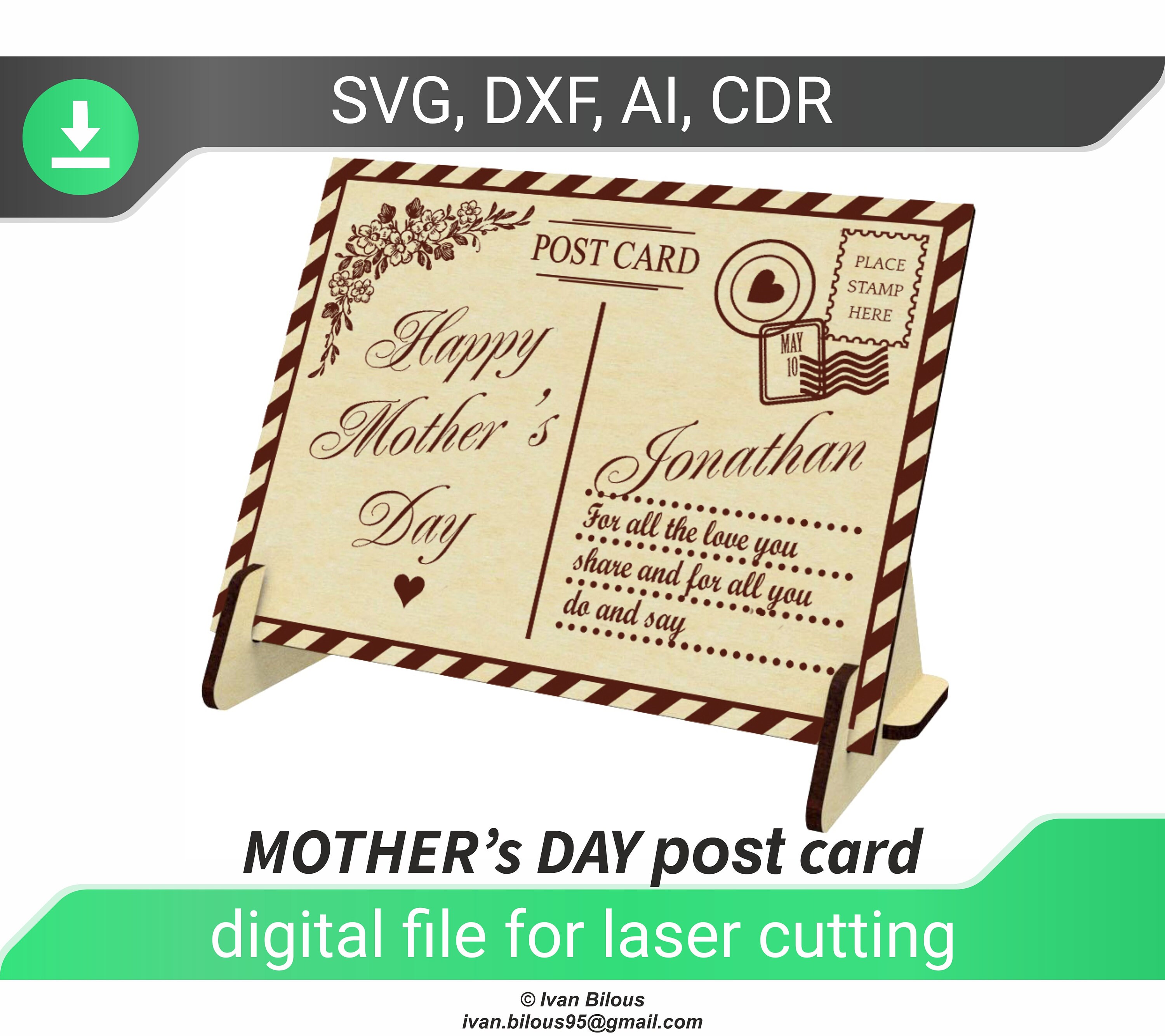 Download Mother Day Laser Cut File Svg Glowforge Mothers Day Ideas Etsy