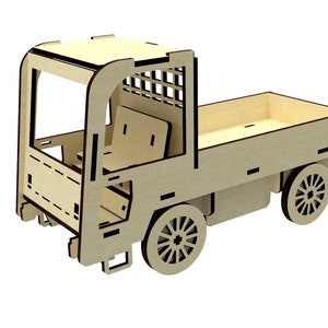 Airport Truck 3d Laser Cut Model, SVG vector file for Cutting Machines image 3