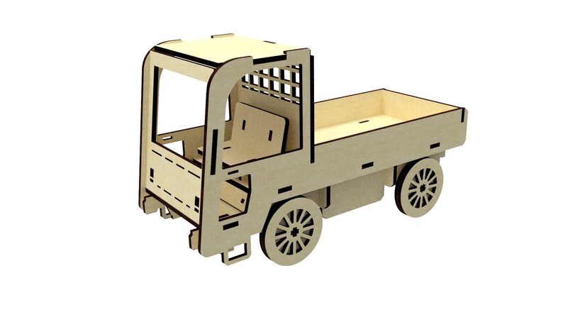 Airport Truck 3d Laser Cut Model, SVG vector file for Cutting Machines image 3