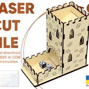 Würfelturm - Lasercut Dateien, Glowforge SVG Muster, digitaler Download