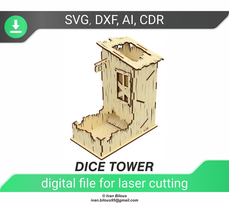 Dice Tower Laser Cut File Svg Files Tower for Dice Etsy