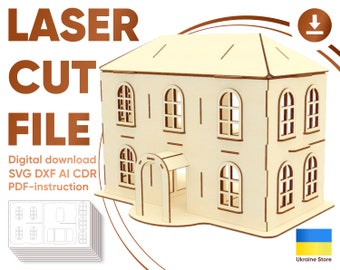 Dollhouse - SVG Laser Cut Project, Vector files for Laser cutting machines