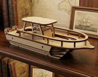 Ship Boat - SVG Laser Cut File, 3d puzzle plan for Laser Cutting Machines